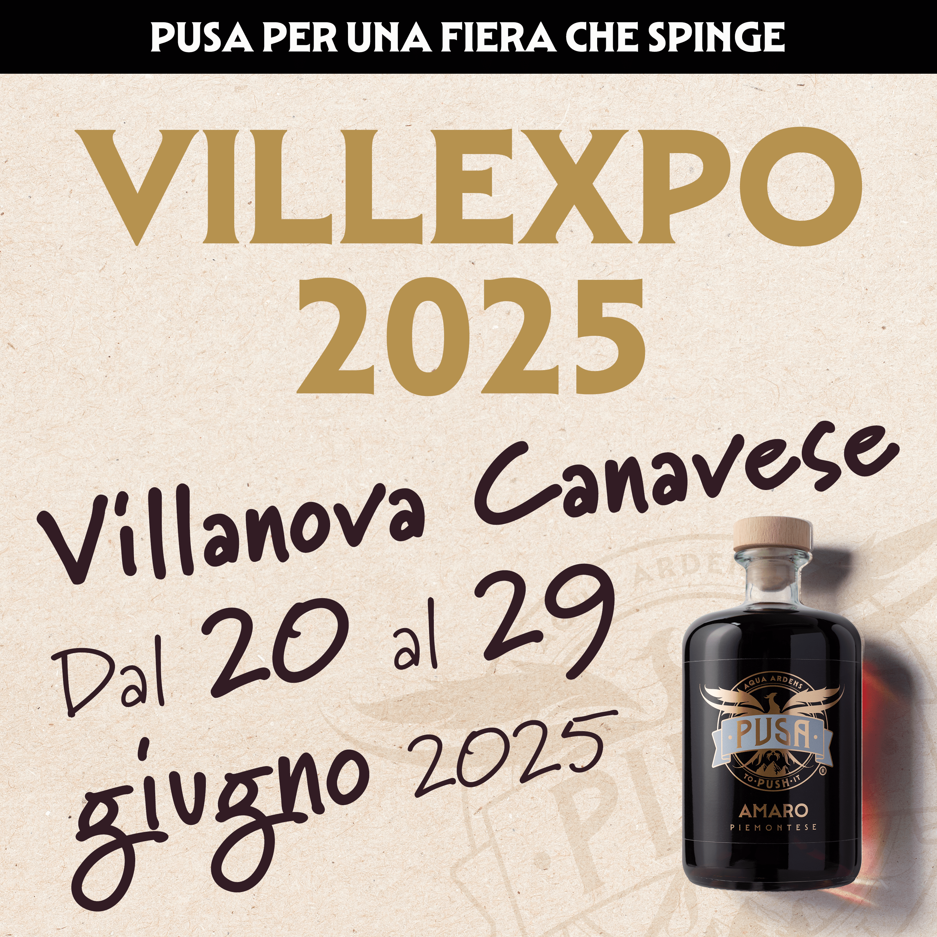 🧡 Pusa Amaro Piemontese è l’amaro ufficiale della Pro Loco di Villanova Canavese – e a Villexpo 2025 si brinda sul serio!